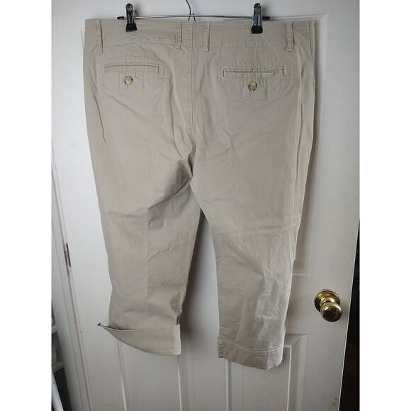 Eddie Bauer Vashon Fit Tan Wide Leg Pocket Zip Slit Capri Pant Size 40" Waist - Picture 12 of 12